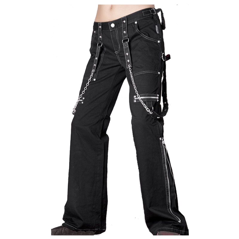 Men Steampunk Black Gothic Chain Pant